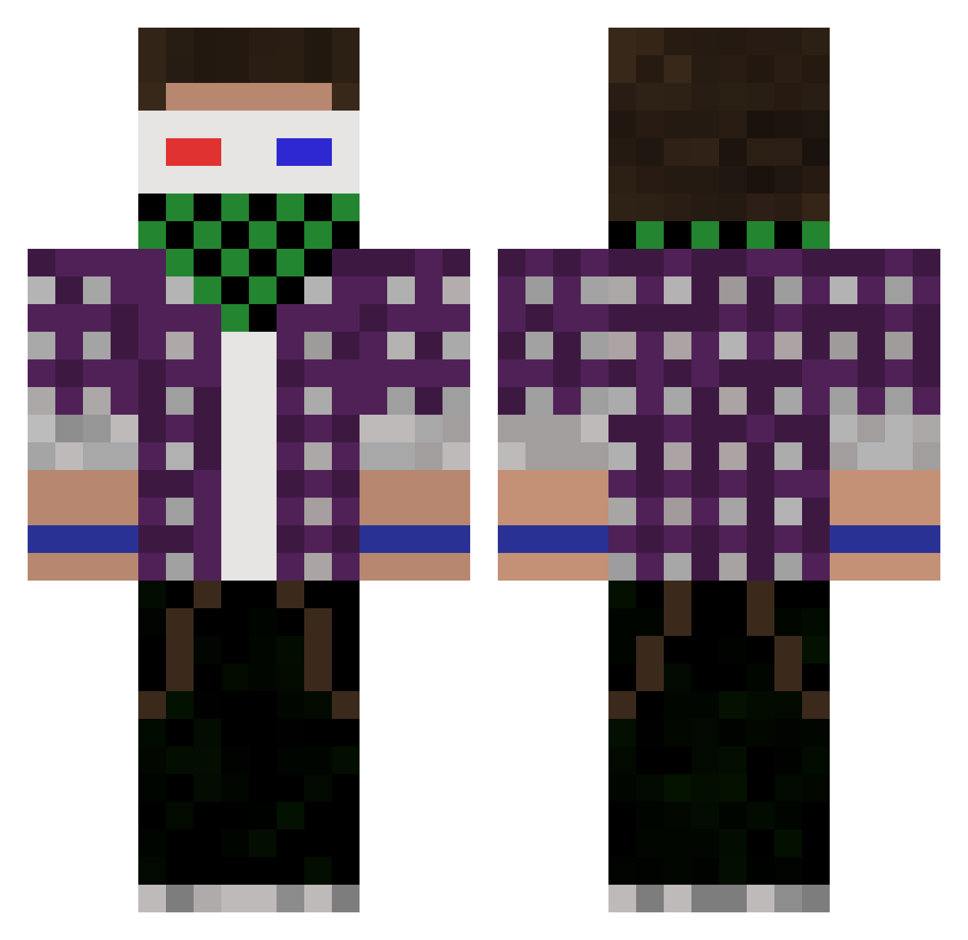 AfricoPL Minecraft skin, front and back view