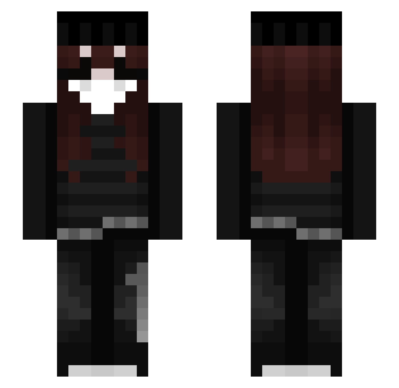 WewesWqrld Minecraft skin, front and back view