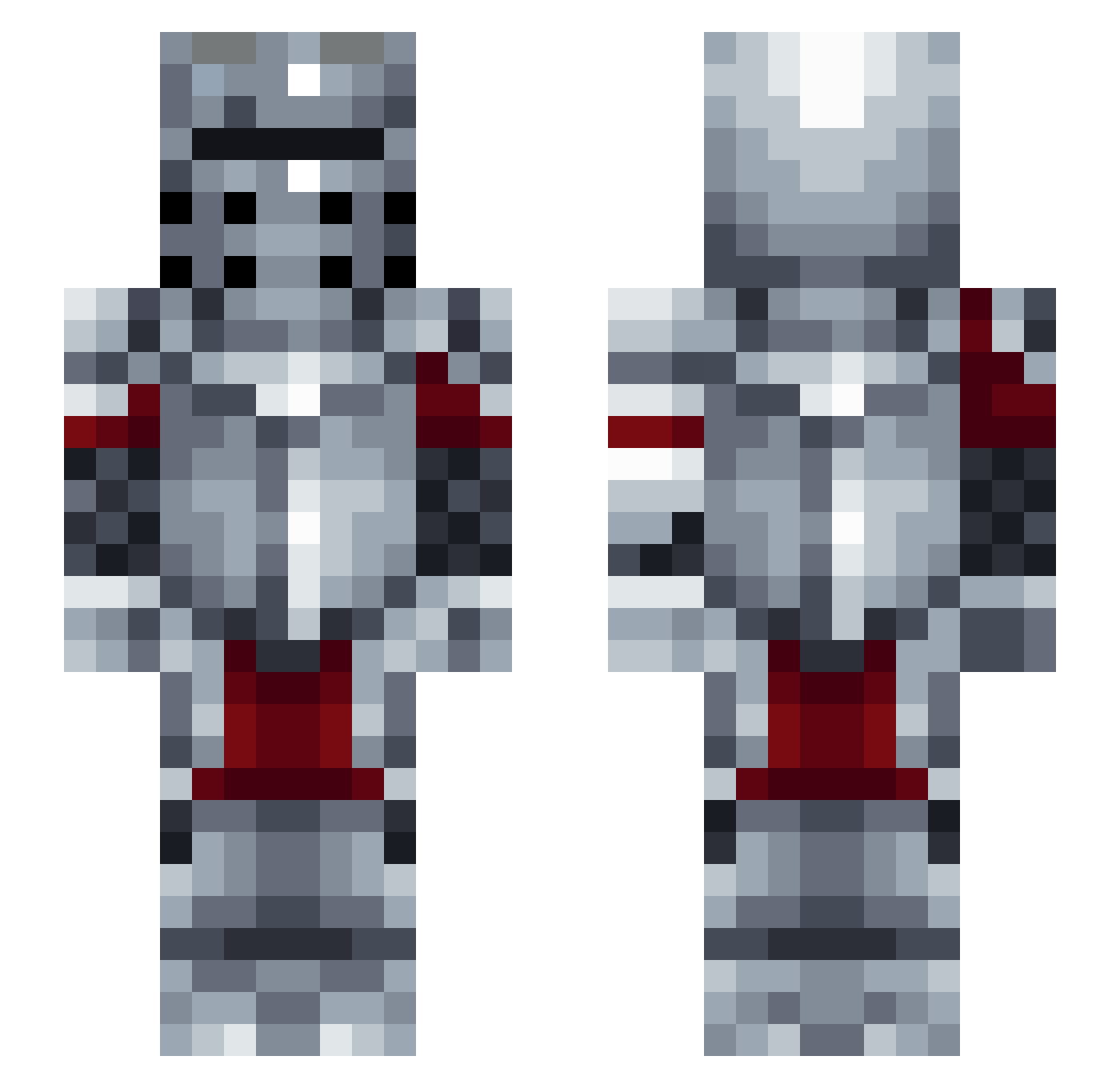 Rom_Fantom Minecraft skin, front and back view