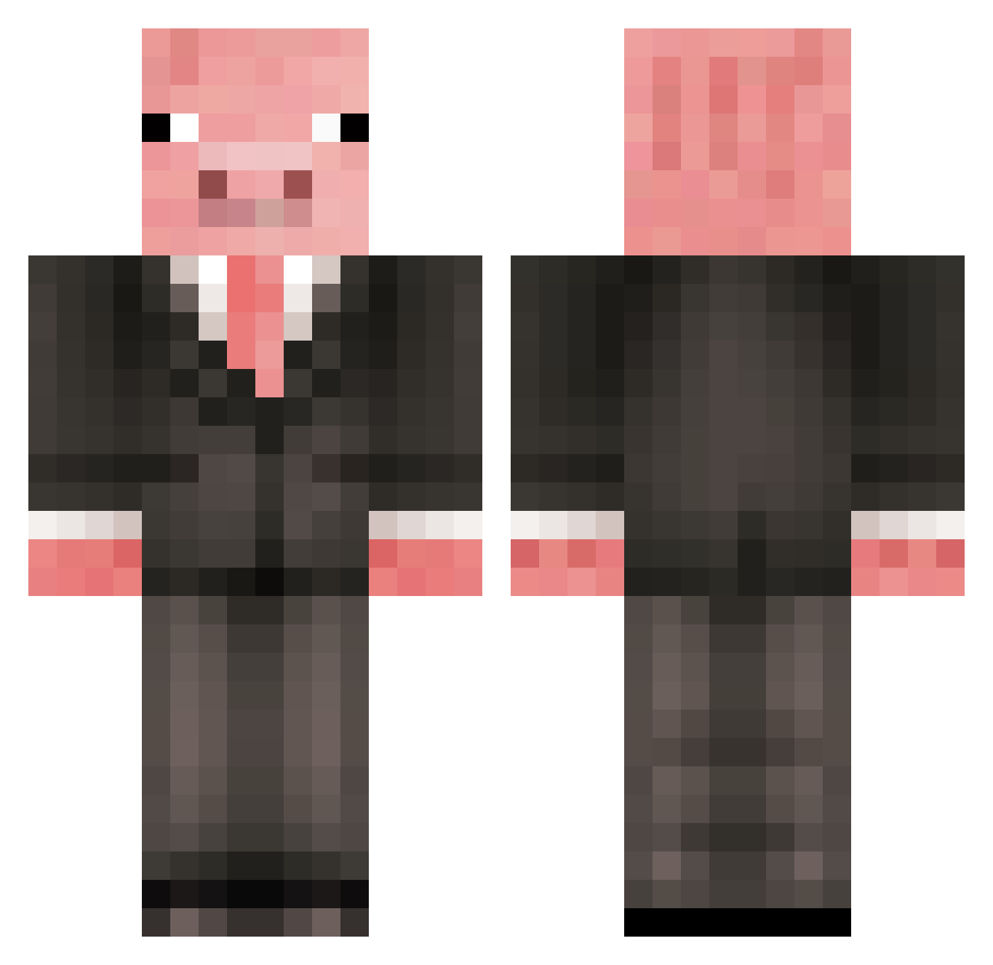 UncleImPregnant Minecraft skin, front and back view