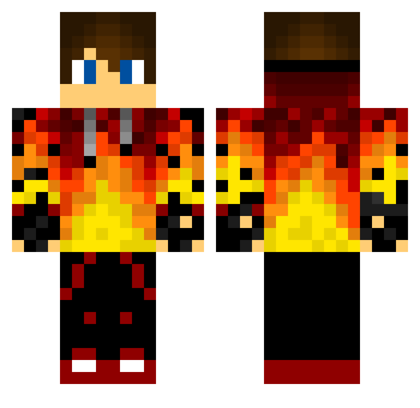 ProgressiveEDM Minecraft skin, front and back view