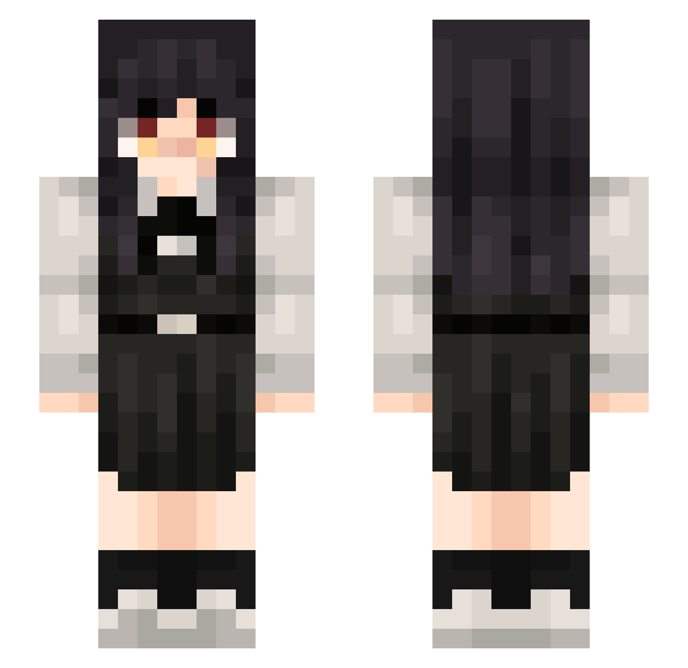 raspy0 Minecraft skin, front and back view