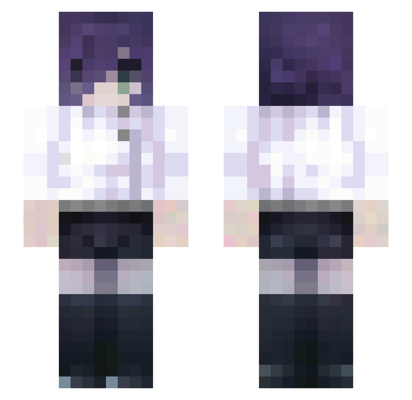 NanicoSkills Minecraft skin, front and back view
