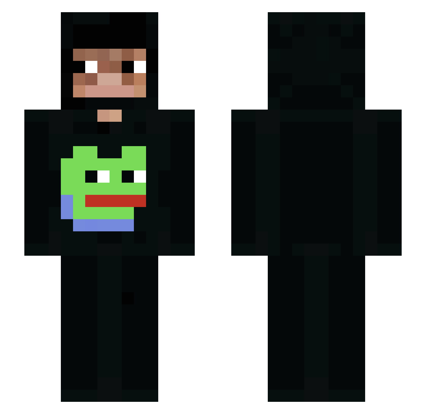 Teddynator_fix Minecraft skin, front and back view
