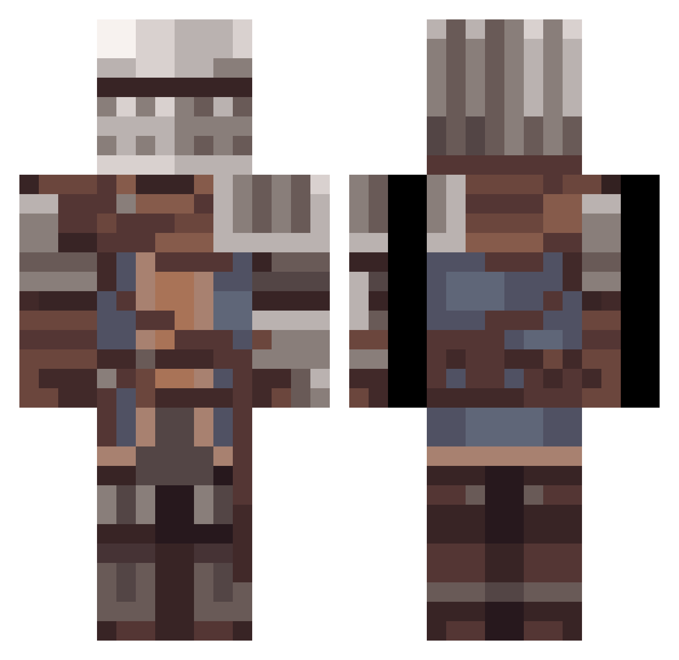 VollRoggo Minecraft skin, front and back view