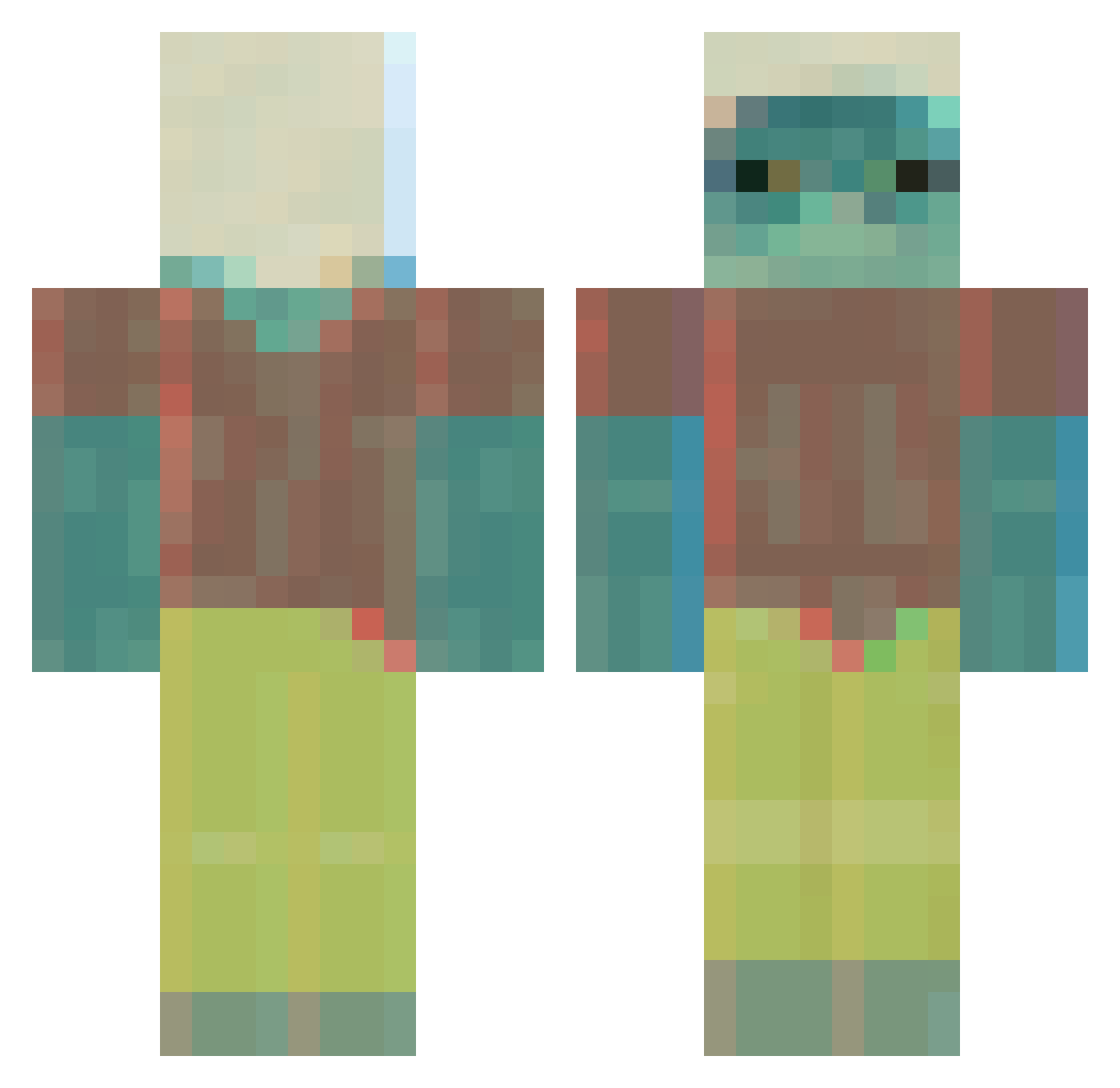 qqq365 Minecraft skin, front and back view