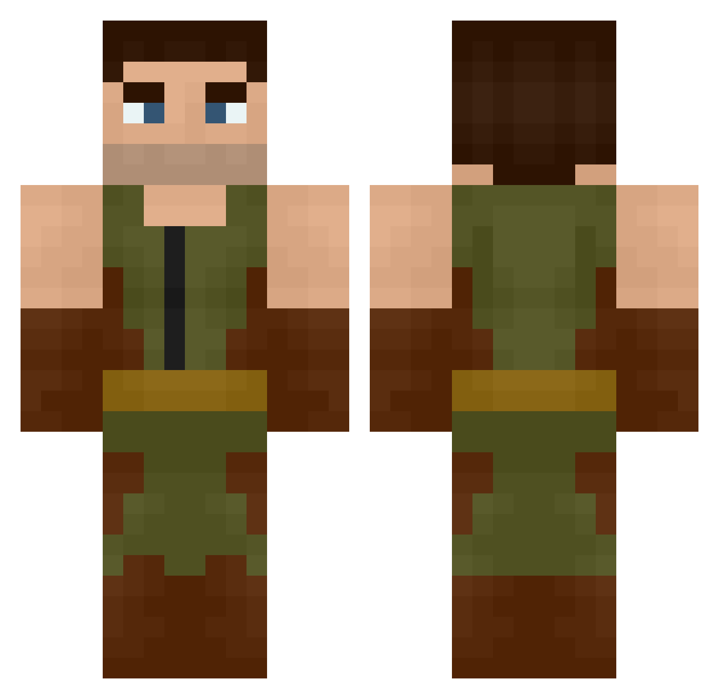 Ztrm Minecraft skin, front and back view