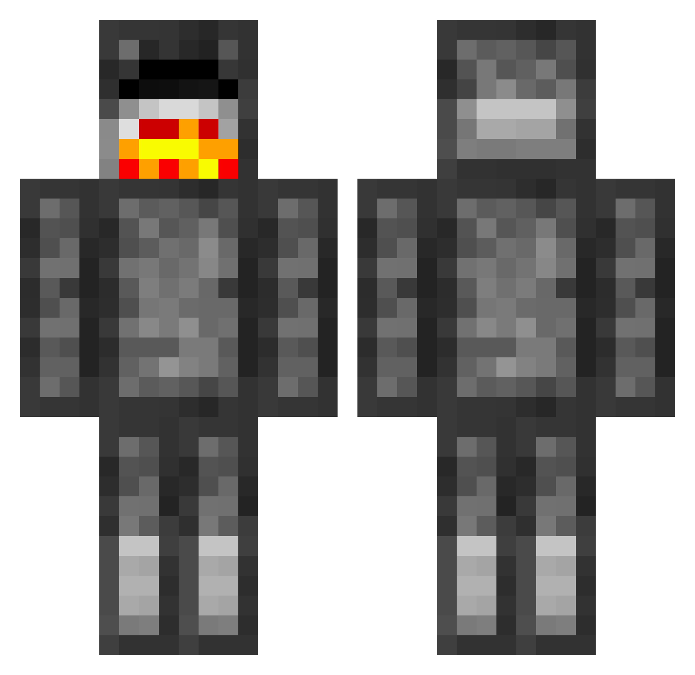 rendurok Minecraft skin, front and back view