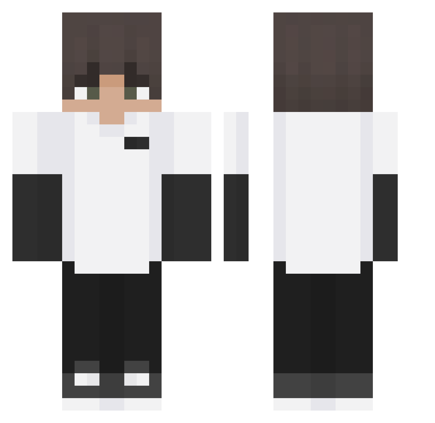 ELFMELK Minecraft skin, front and back view