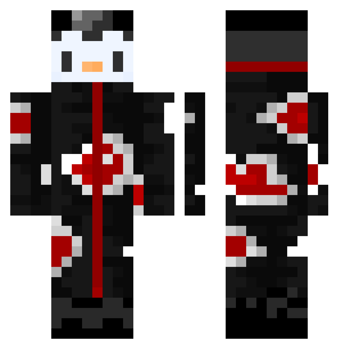 Bhubert Minecraft skin, front and back view