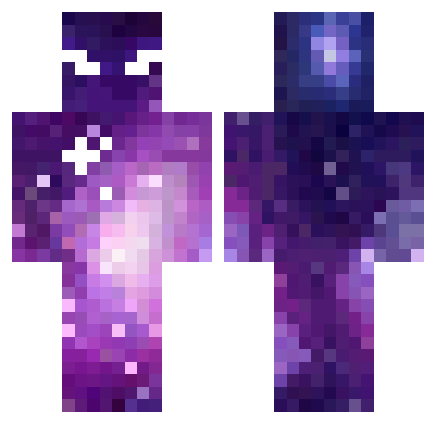 TriggerDiggers Minecraft skin, front and back view