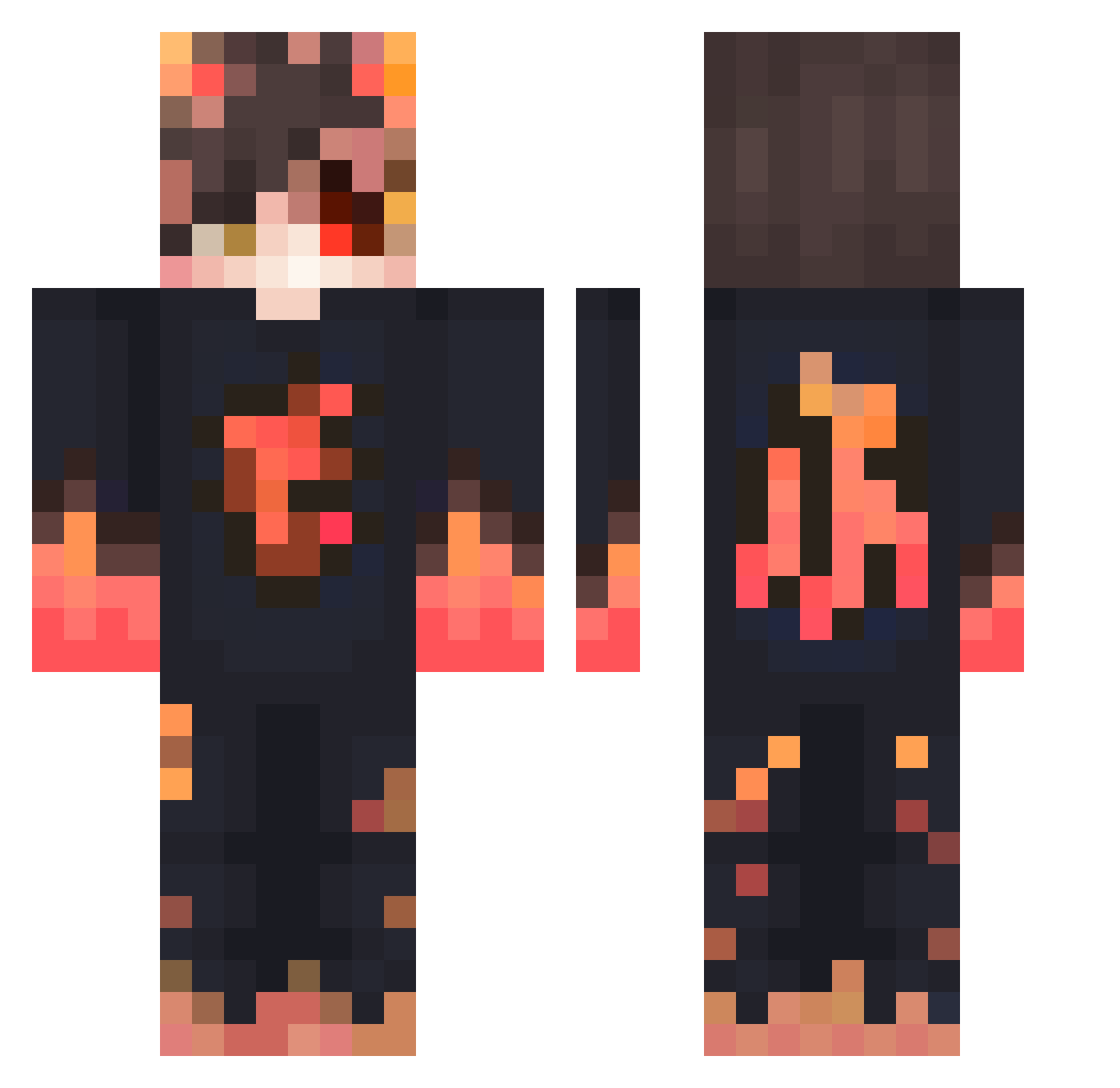 Dreatsuki Minecraft skin, front and back view