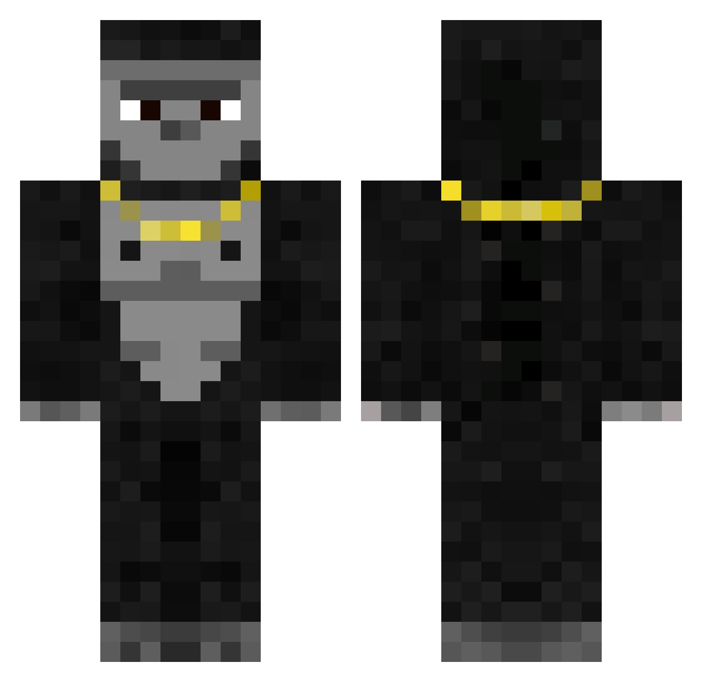 TyH3ART Minecraft skin, front and back view