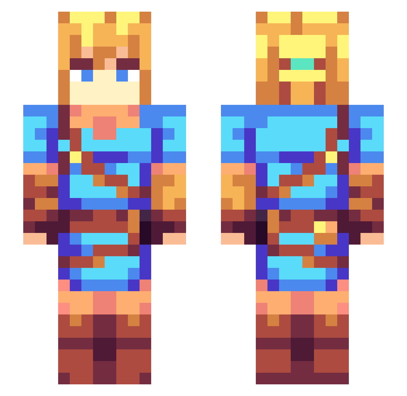 speclipse Minecraft skin, front and back view