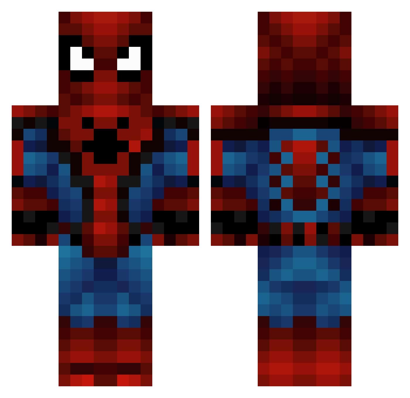 sirsled Minecraft skin, front and back view