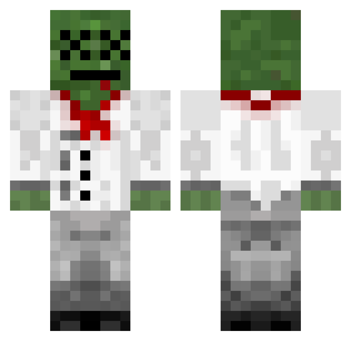 sharecropper Minecraft skin, front and back view