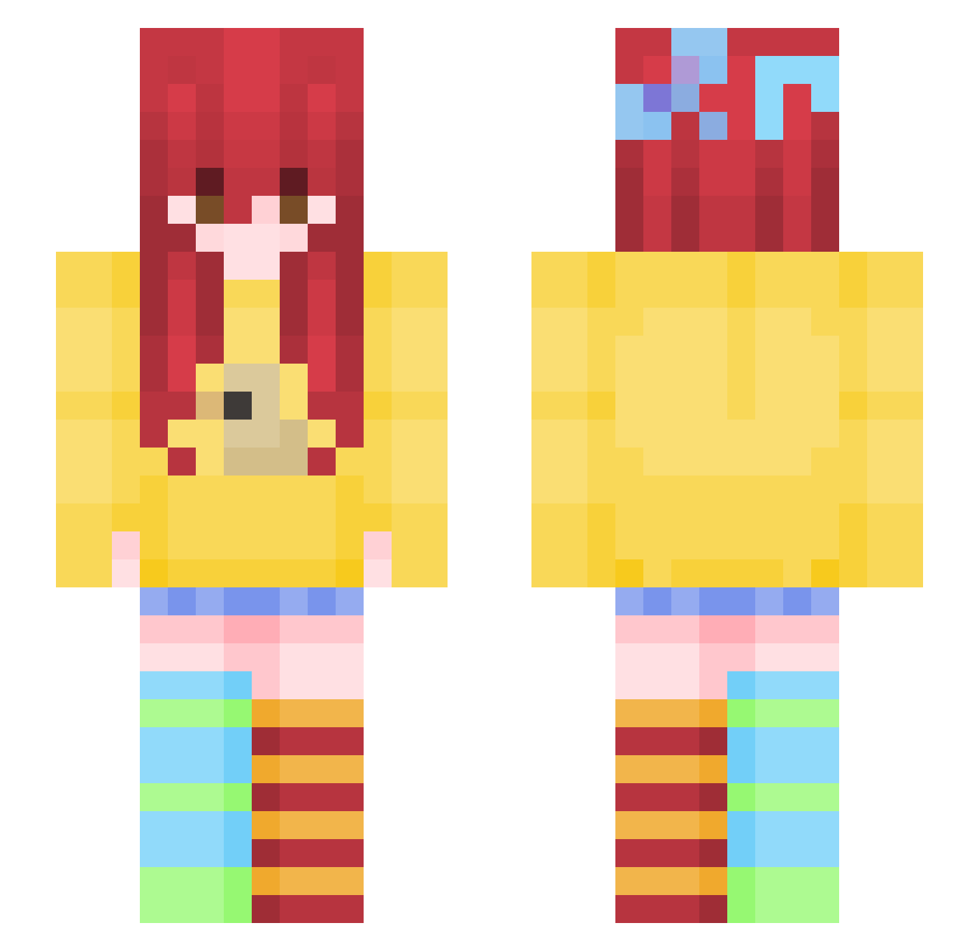 Hyoids Minecraft skin, front and back view