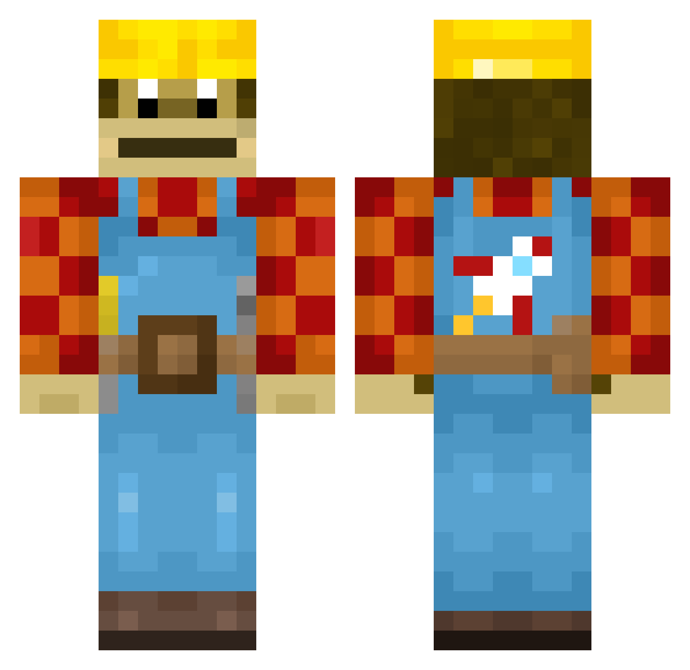 Xylon137 Minecraft skin, front and back view