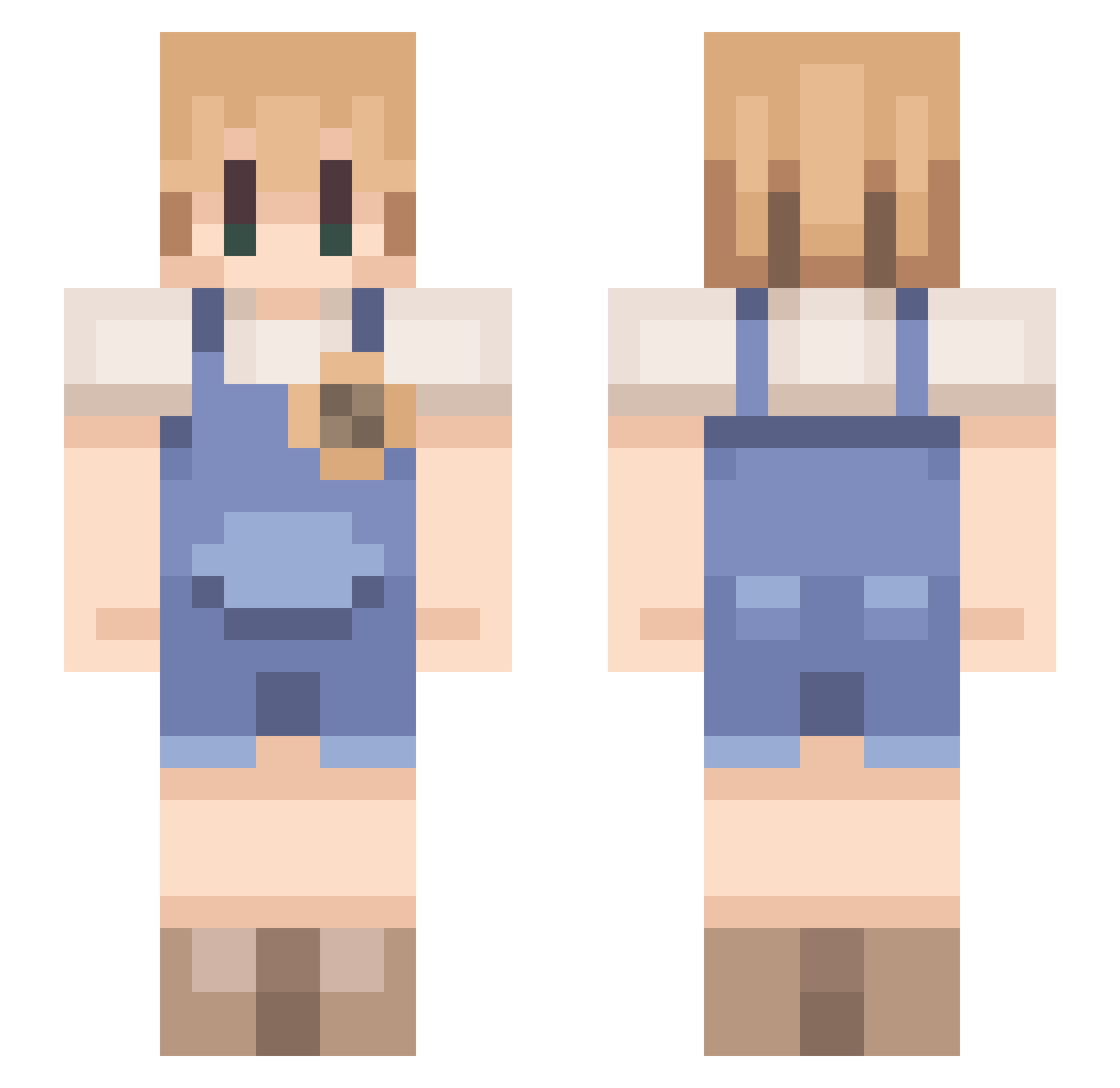 A_nnanas Minecraft skin, front and back view