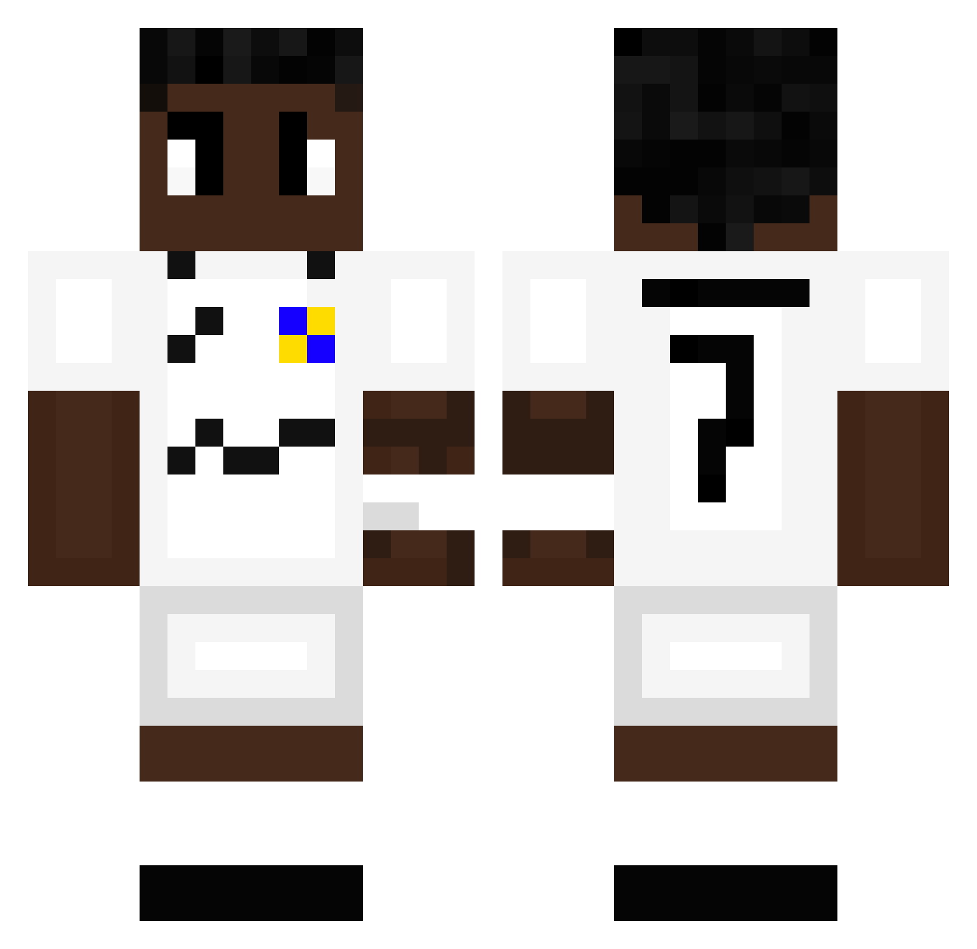 VBinev Minecraft skin, front and back view