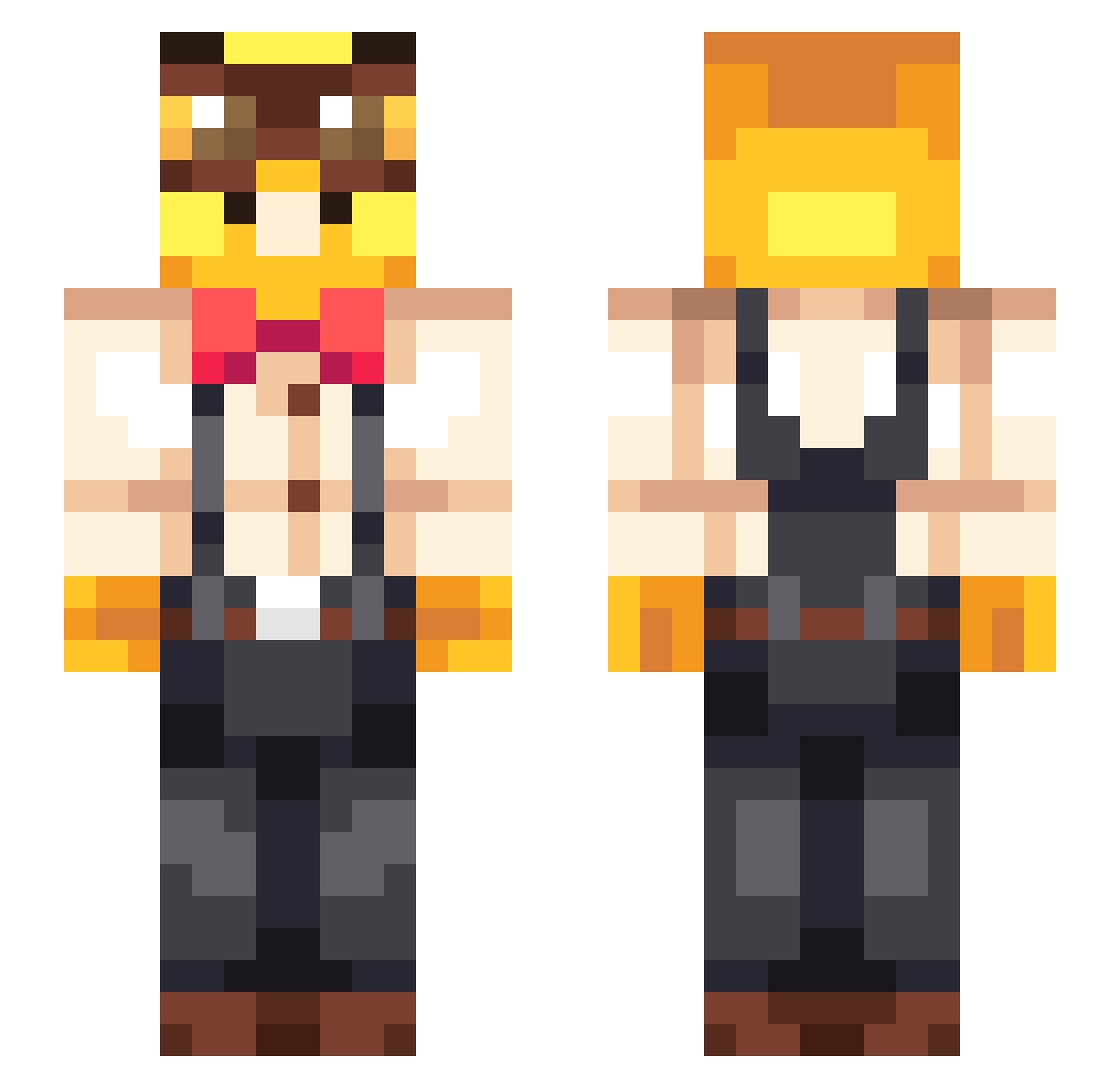 Hizham Minecraft skin, front and back view