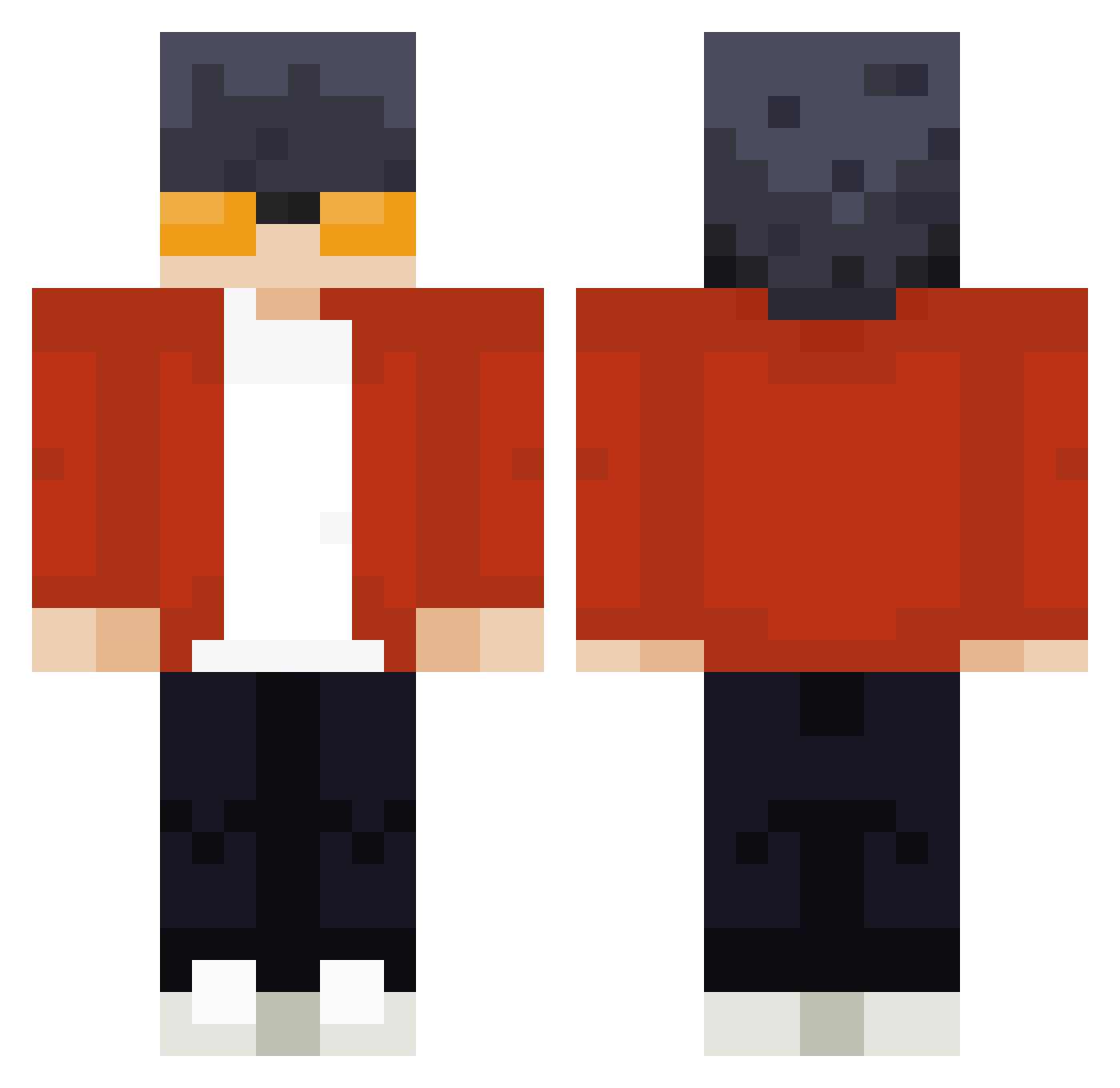 bananumtv Minecraft skin, front and back view