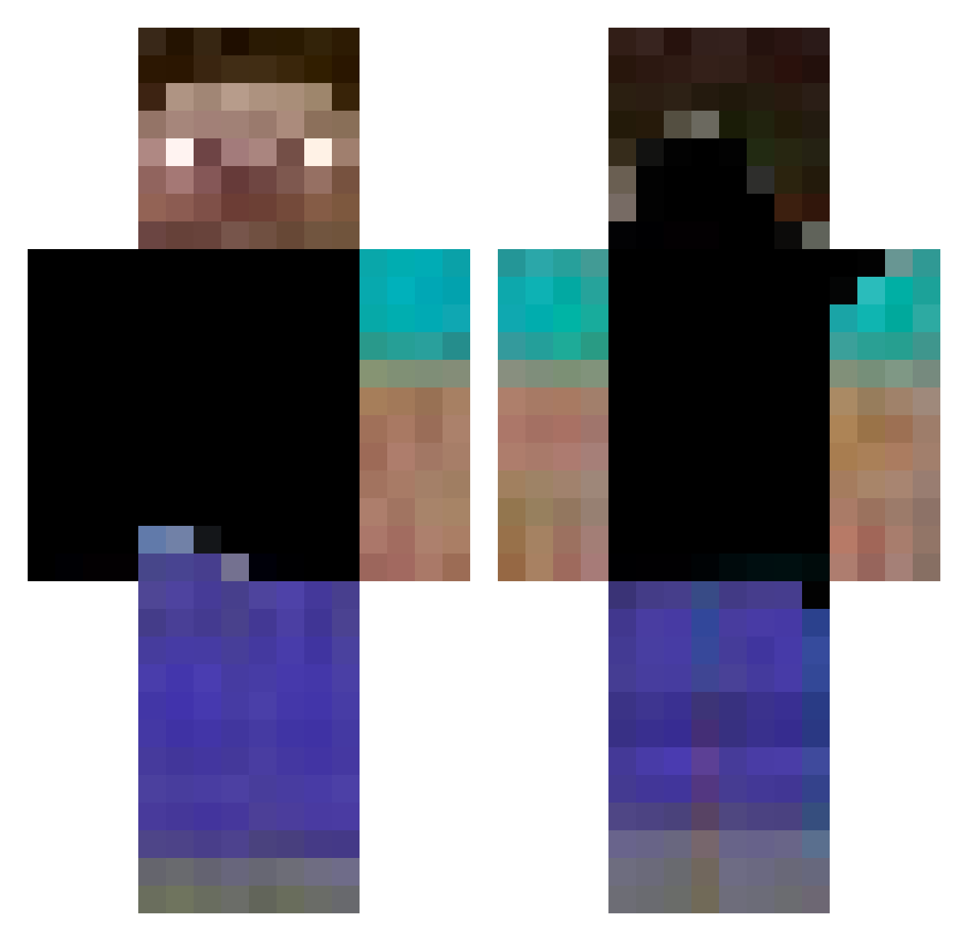 Wojtek130977 Minecraft skin, front and back view