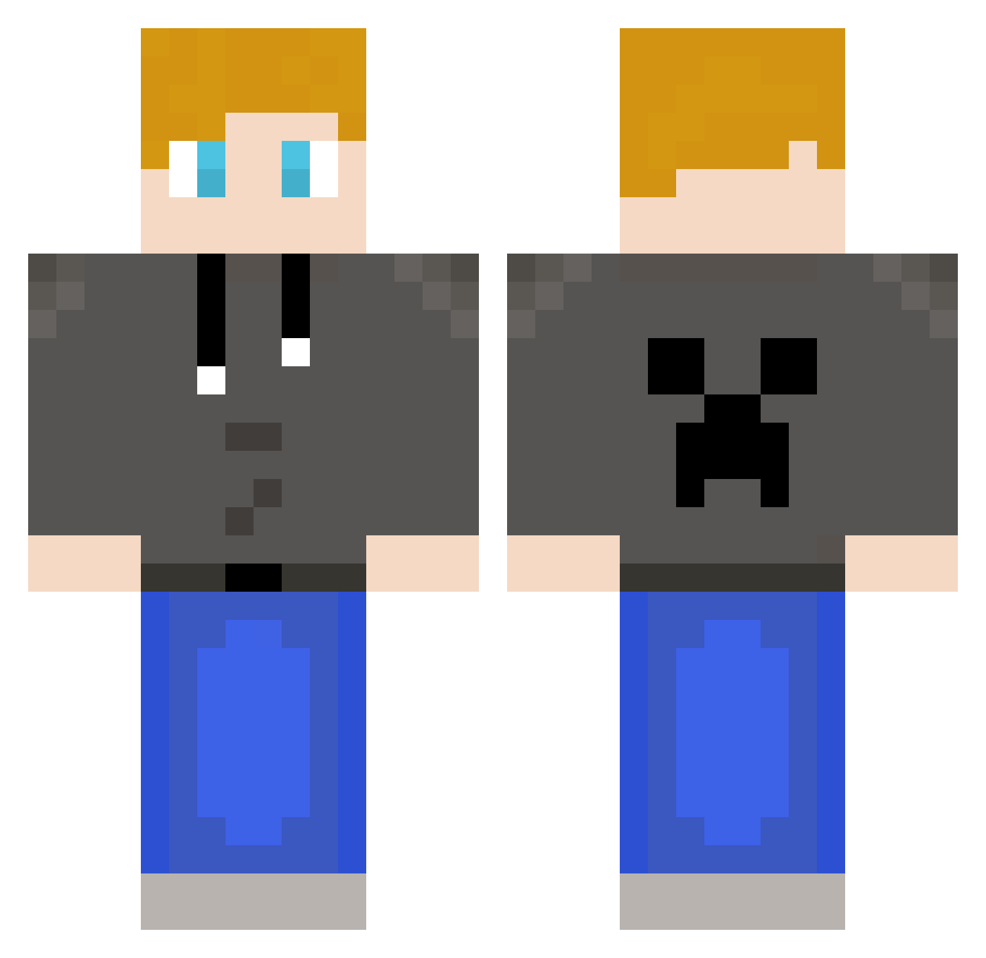Tersos Minecraft skin, front and back view