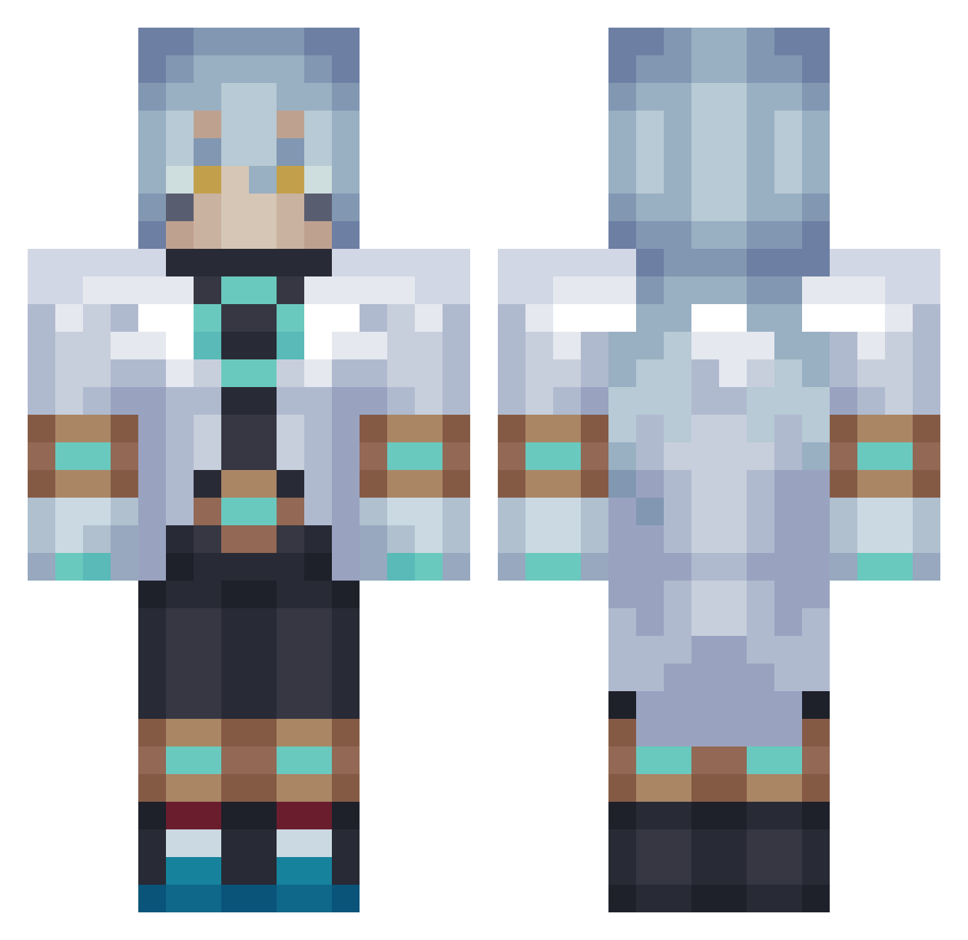 PEPSIMANLEMON Minecraft skin, front and back view
