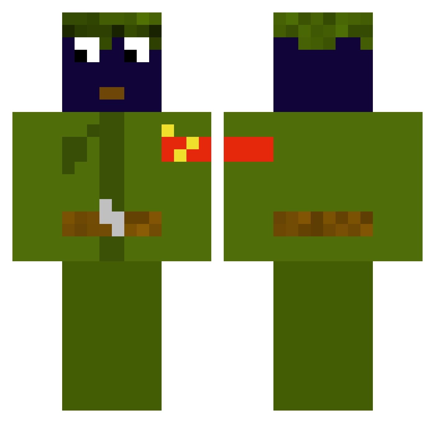 goddoa Minecraft skin, front and back view