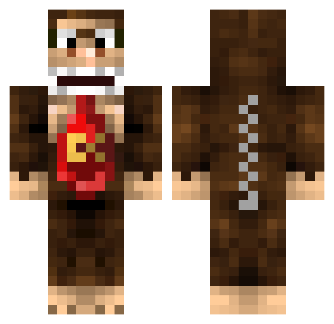 Steed Minecraft skin, front and back view