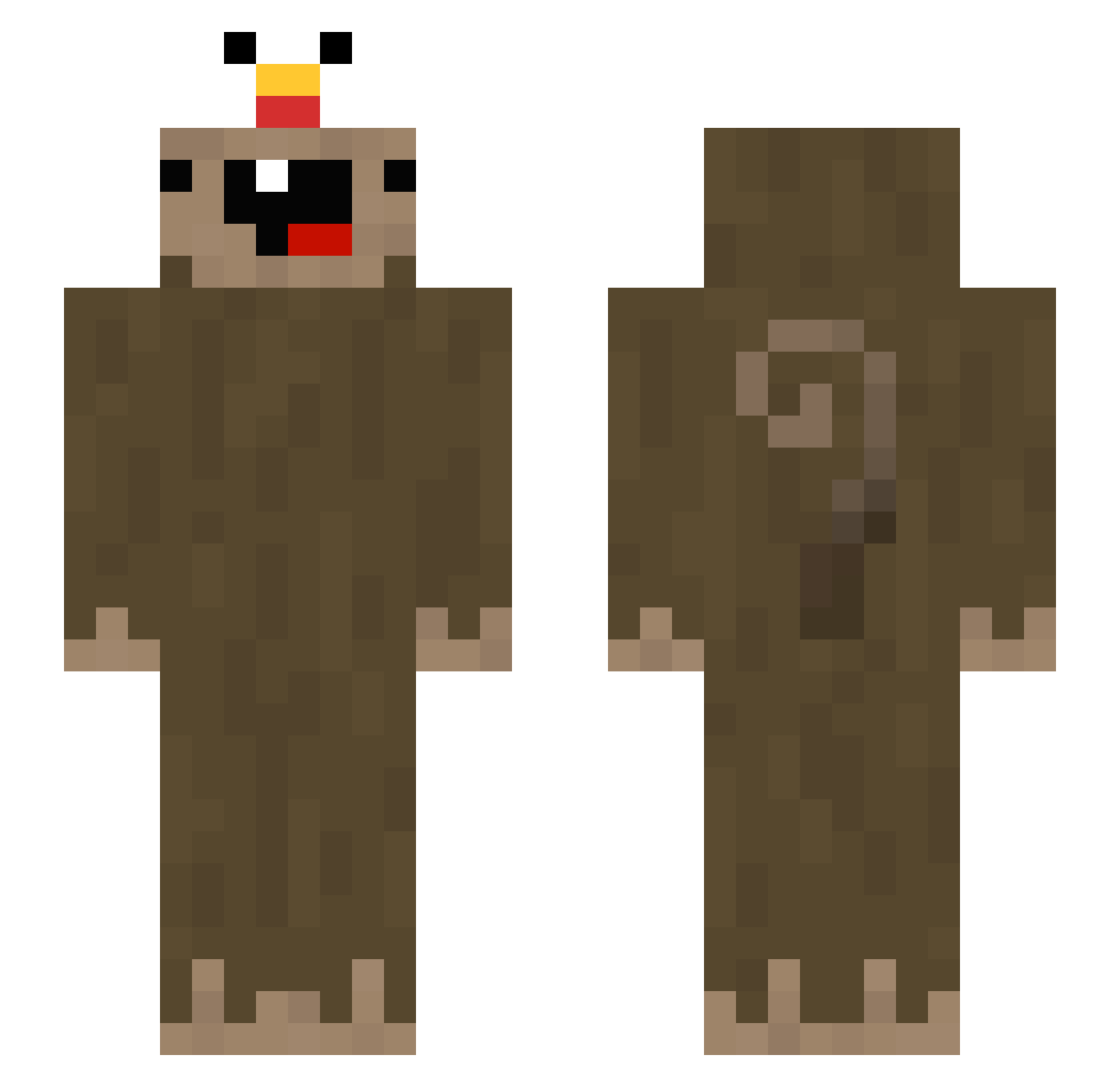 17qb Minecraft skin, front and back view