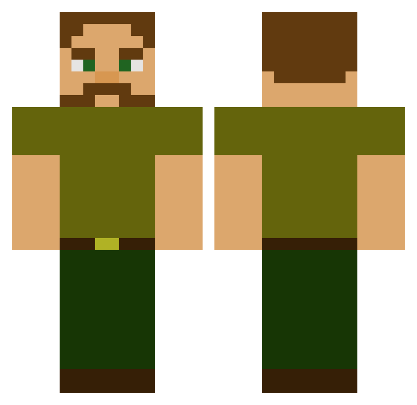 Xpert_Crafter Minecraft skin, front and back view