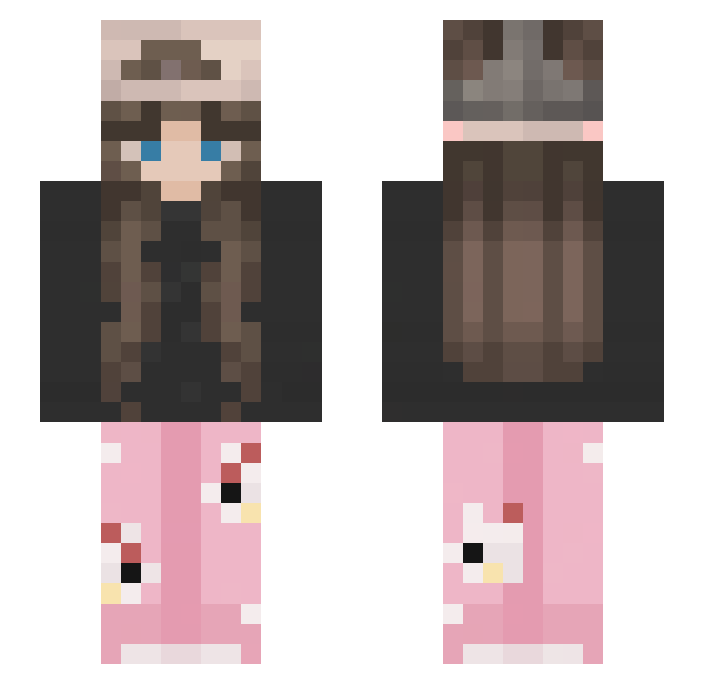 lilvixx Minecraft skin, front and back view