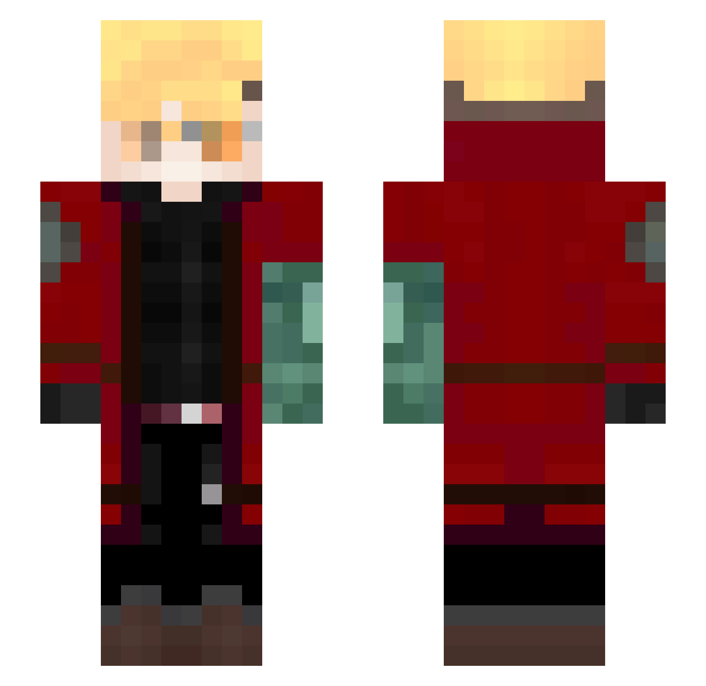 SirVivesalot Minecraft skin, front and back view