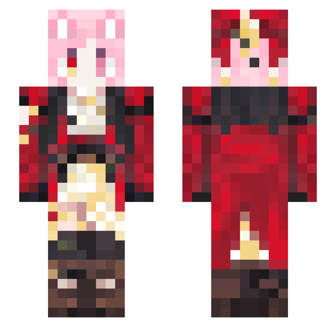 MoaiMaria Minecraft skin, front and back view
