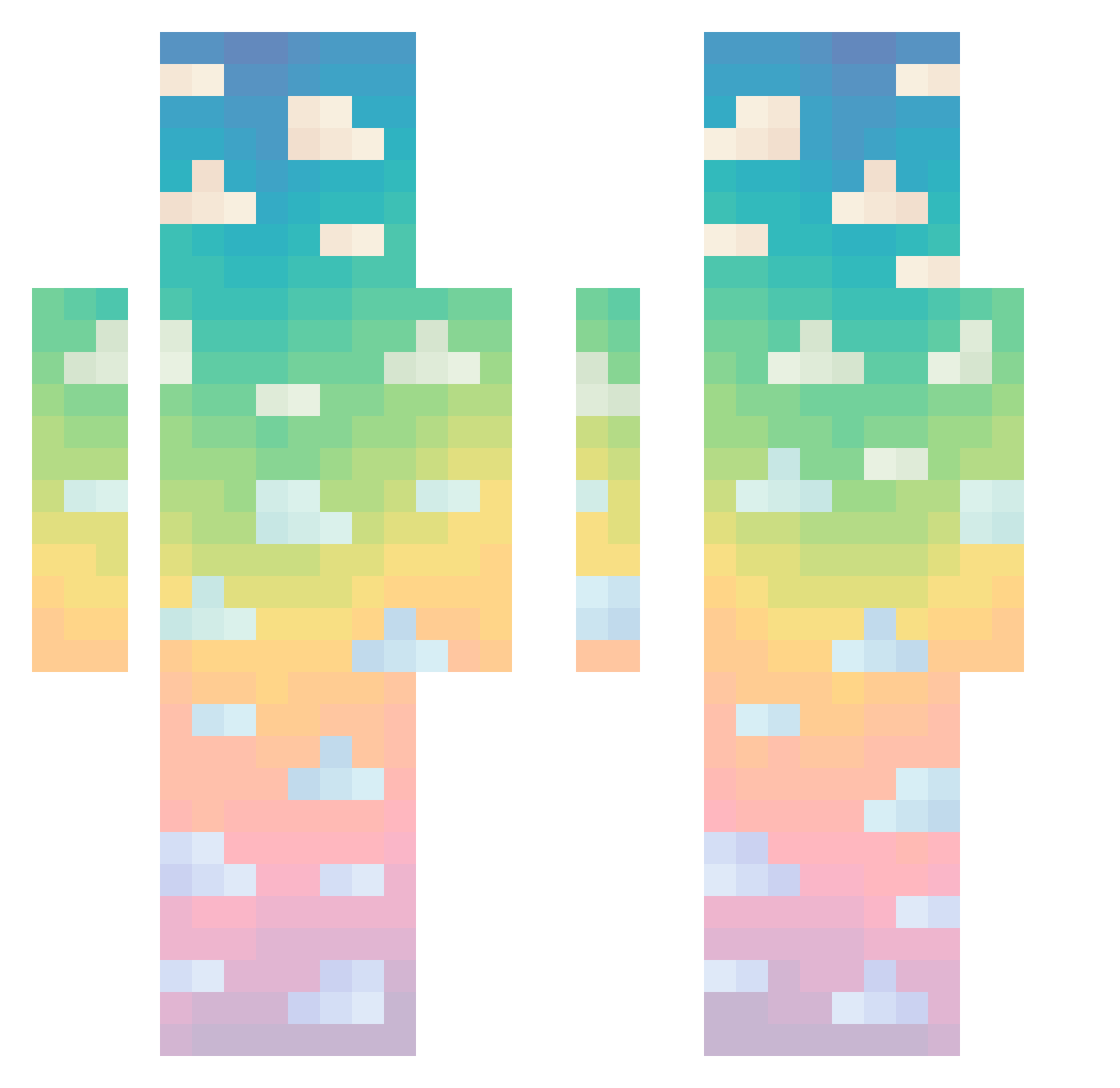 Unicorn_tien Minecraft skin, front and back view