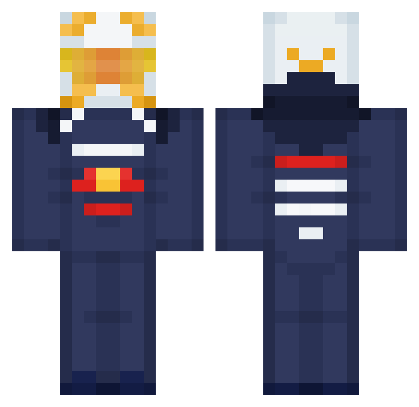 JegaCorDeRosa Minecraft skin, front and back view