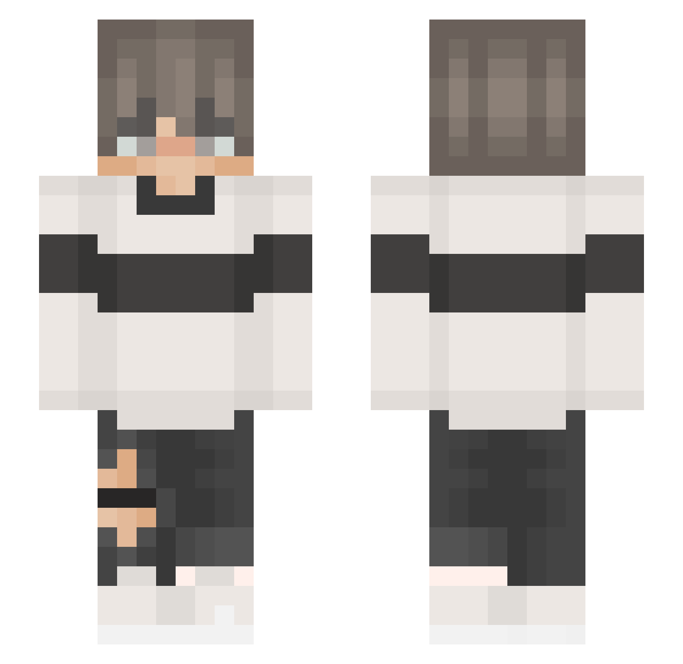 pqer Minecraft skin, front and back view