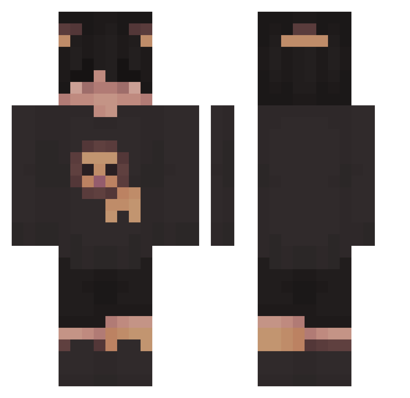Srishanth Minecraft skin, front and back view