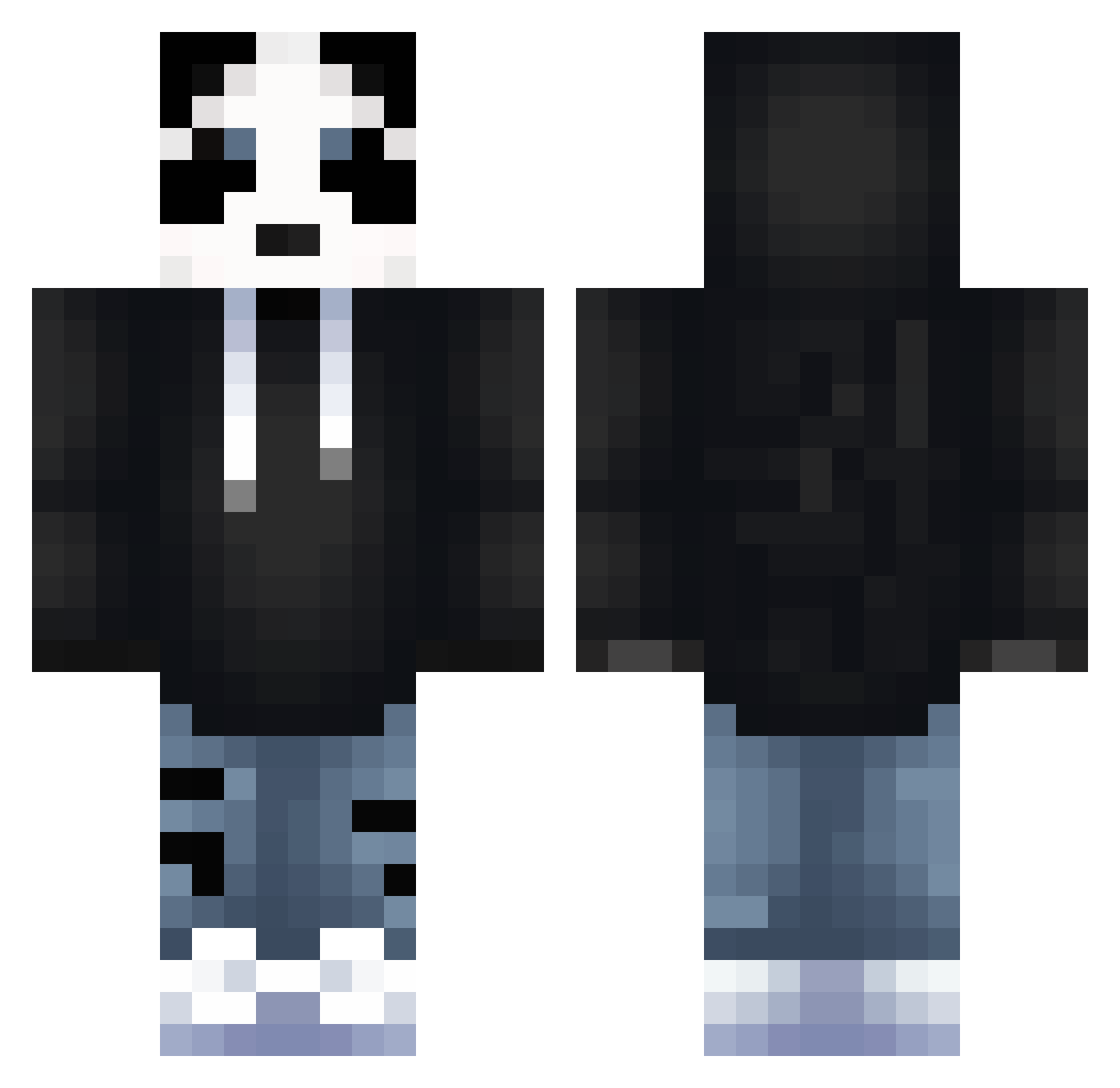 Jashvva Minecraft skin, front and back view