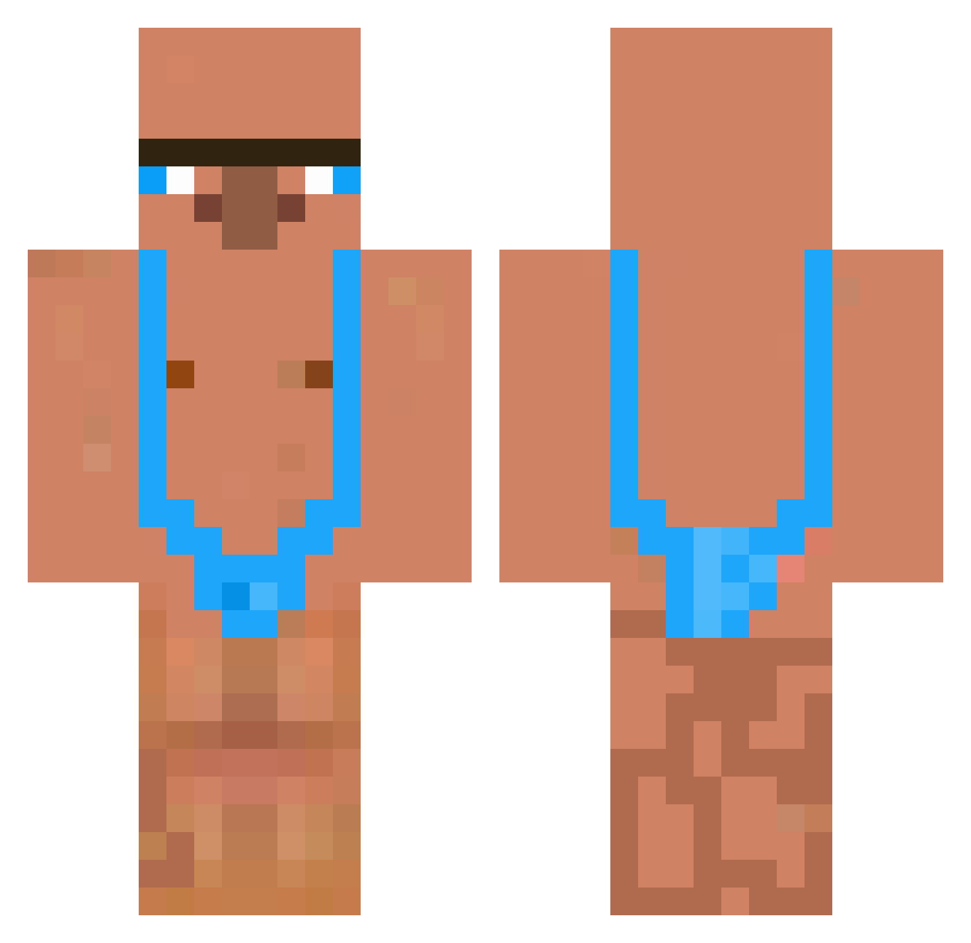 Psychoplanet Minecraft skin, front and back view
