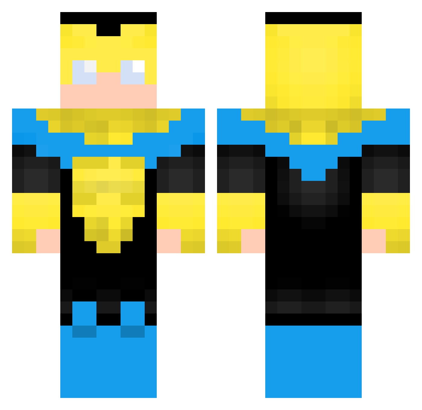 Shiko948 Minecraft skin, front and back view