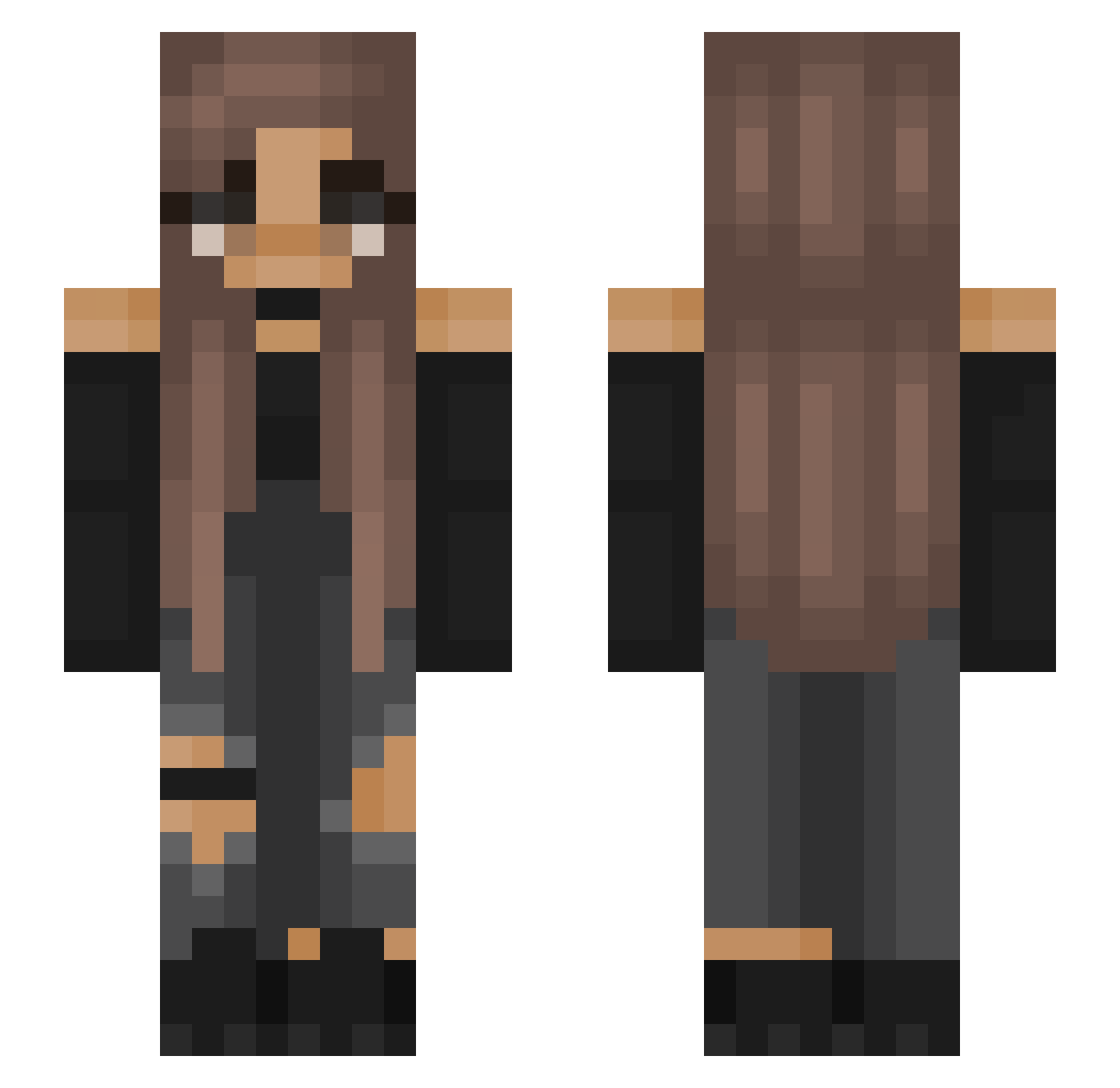 XChelseaPlaysX Minecraft skin, front and back view