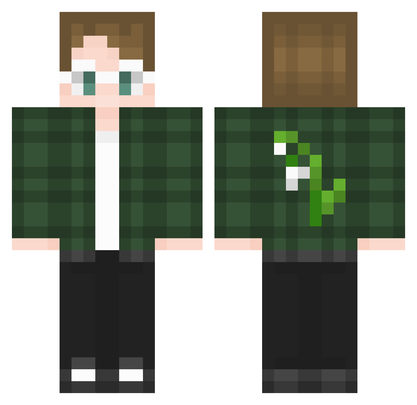 SirOverthink404 Minecraft skin, front and back view