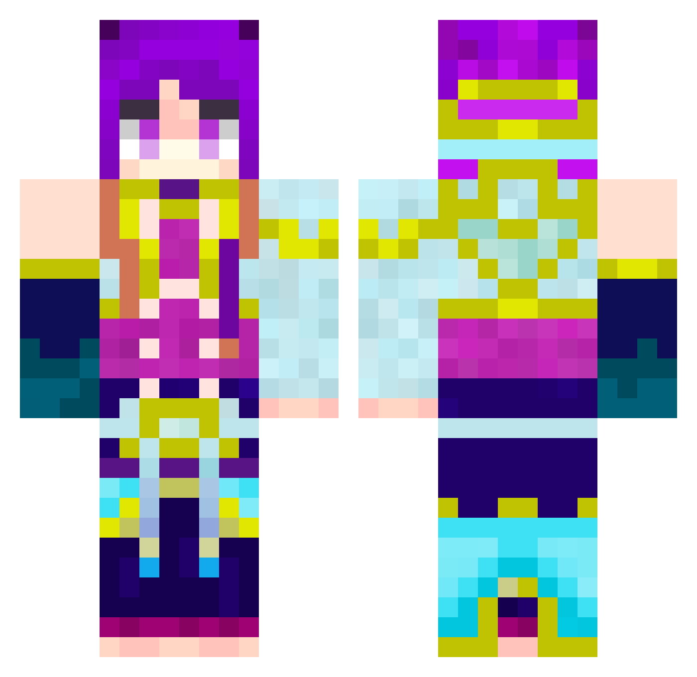 ArtieShow59 Minecraft skin, front and back view
