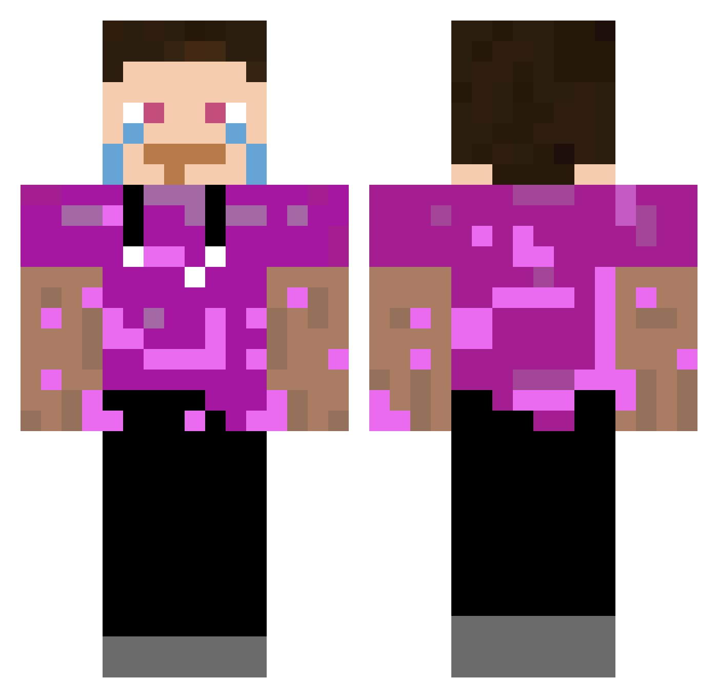 213V Minecraft skin, front and back view
