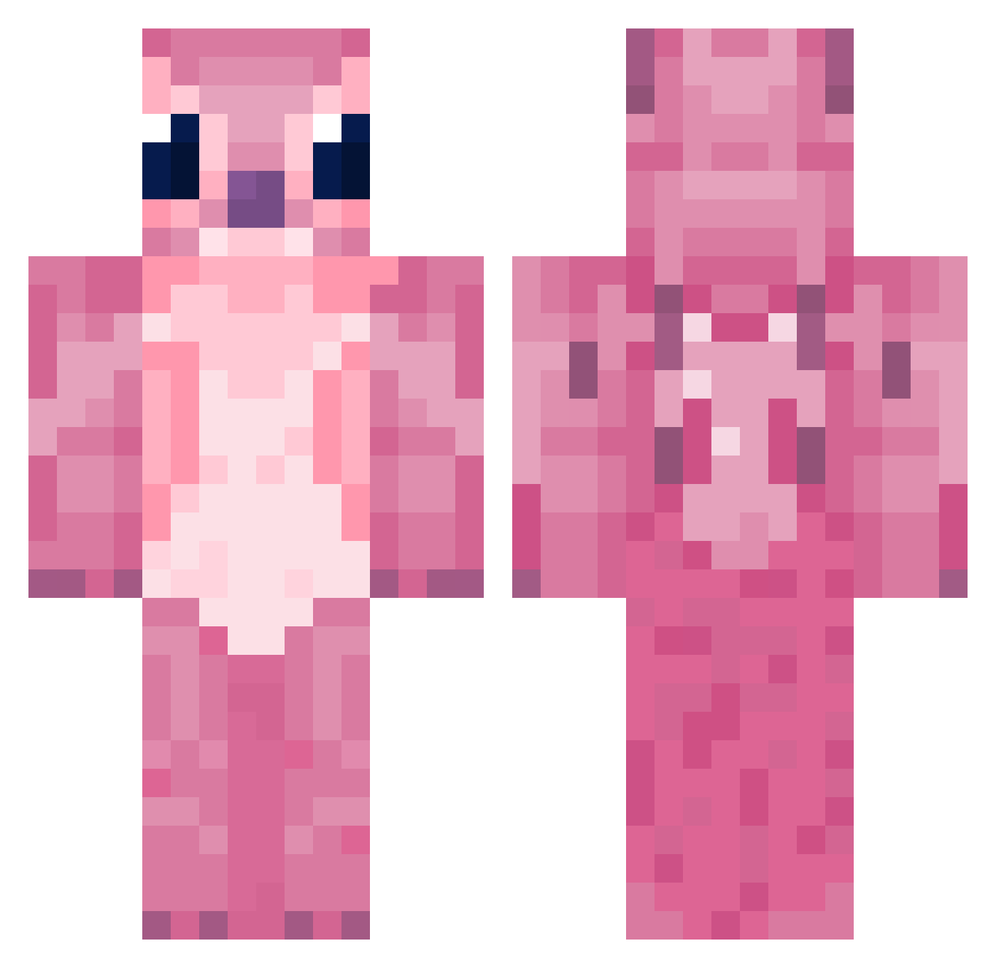 schtasi Minecraft skin, front and back view