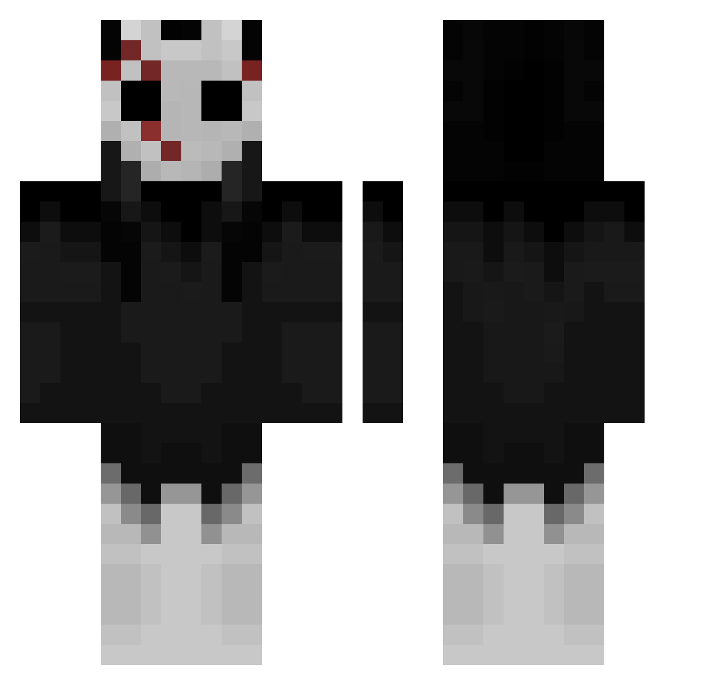 iiBlxdezz Minecraft skin, front and back view