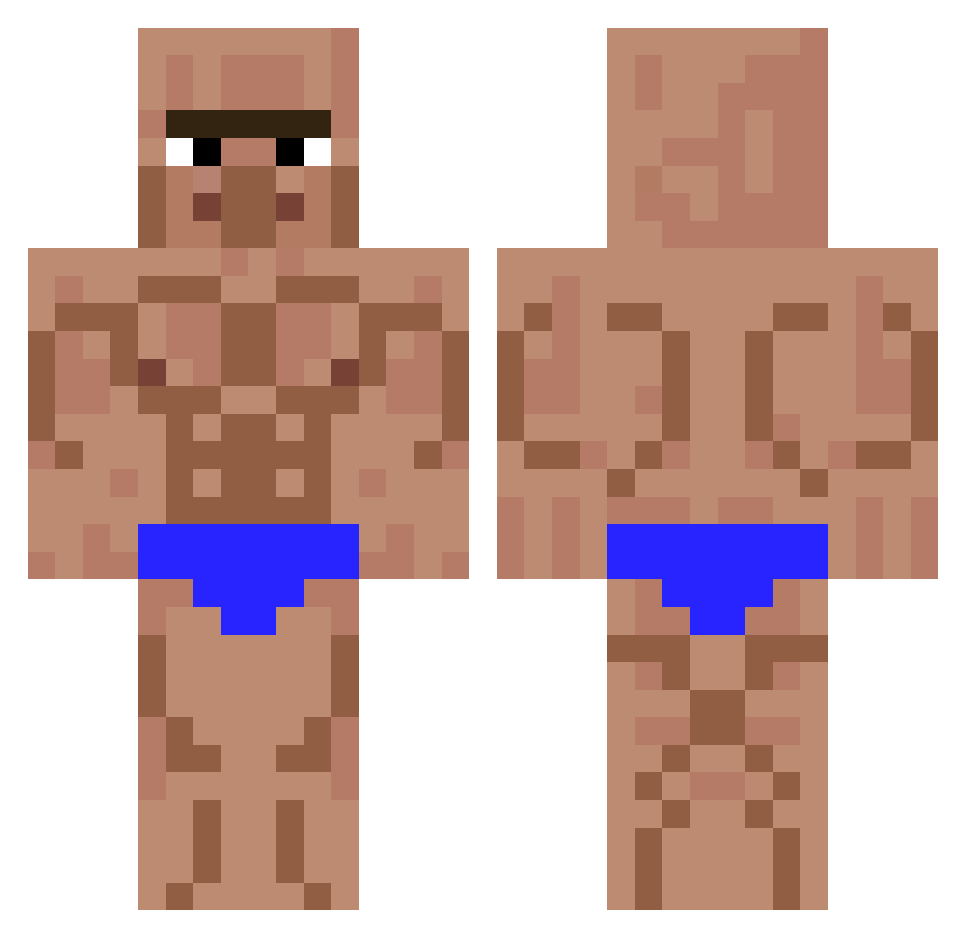 Rubj3n Minecraft skin, front and back view
